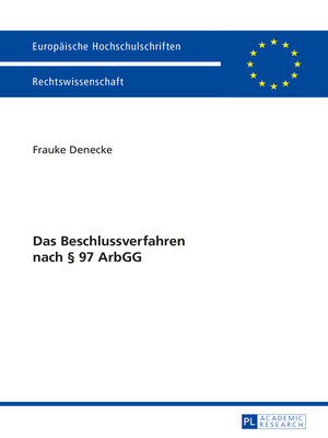 cover image of Das Beschlussverfahren nach § 97 ArbGG